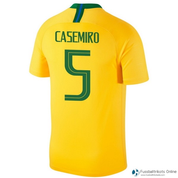 Brasilien Trikot Heim Casemiro 2018 Gelb Fussballtrikots Günstig